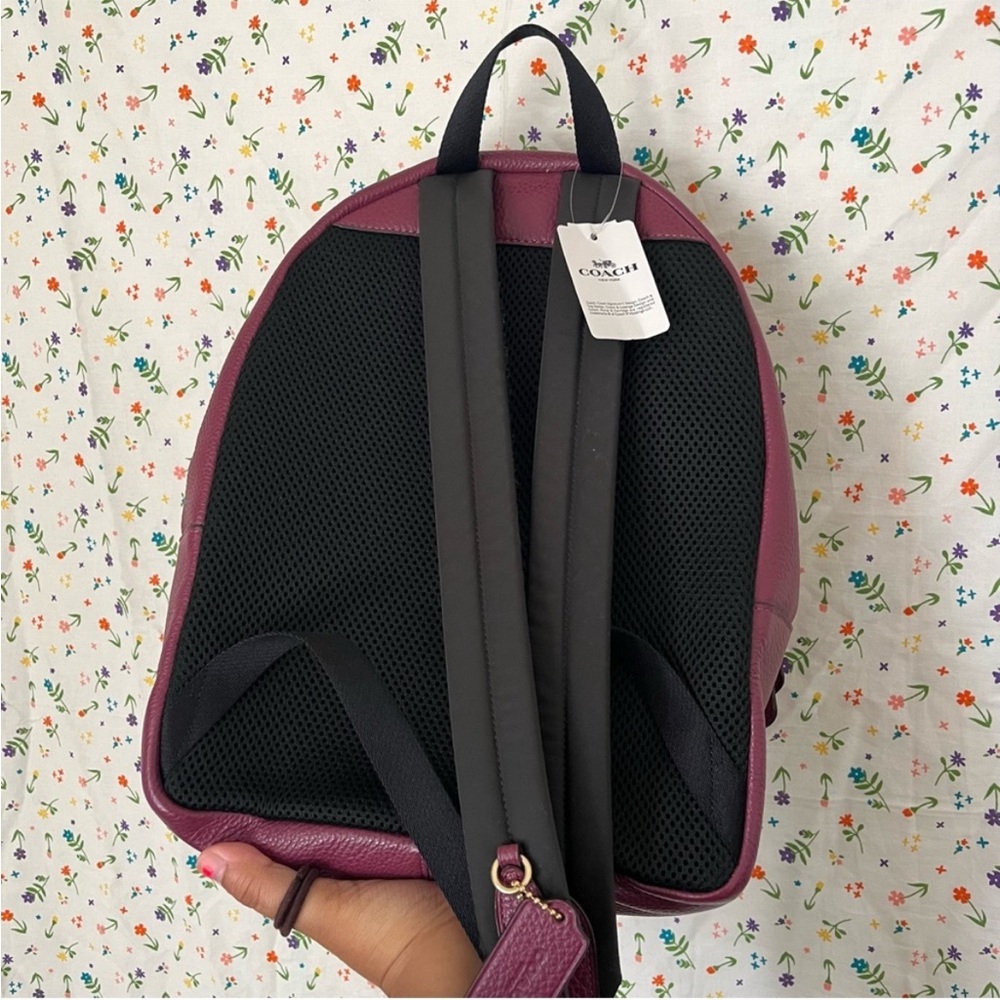 Coach Burgundy Leather Backpack - Picture 4 of 8